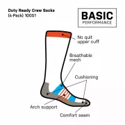 Ponožky 5.11 Duty Ready Basic Crew Socks, černé, 6 páry