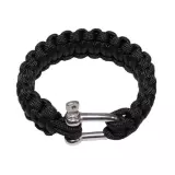 Náramek MFH Paracord 2,3 cm s přezkou, černý, vel. S