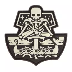 JTG Nášivka gumová JTG Ghost Ship Skull Rubber Patch, Glow