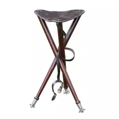 Židle trojnožka s kovovými hroty - 60 cm, hnědá