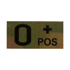 Nášivka Clawgear krevní skupina 0-Pos IR Patch, Multicam