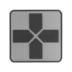 Nášivka gumová JTG Big Red Cross Medic Rubber Patch, šedá