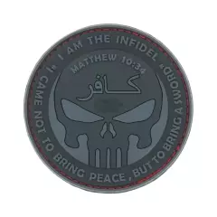 Nášivka gumová JTG Infidel Punisher Rubber Patch, Blackops