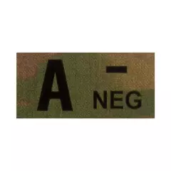 Clawgear Nášivka Clawgear krevní skupina A-Neg IR Patch, Multicam